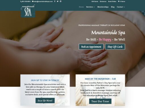 Mountainside Spa Website