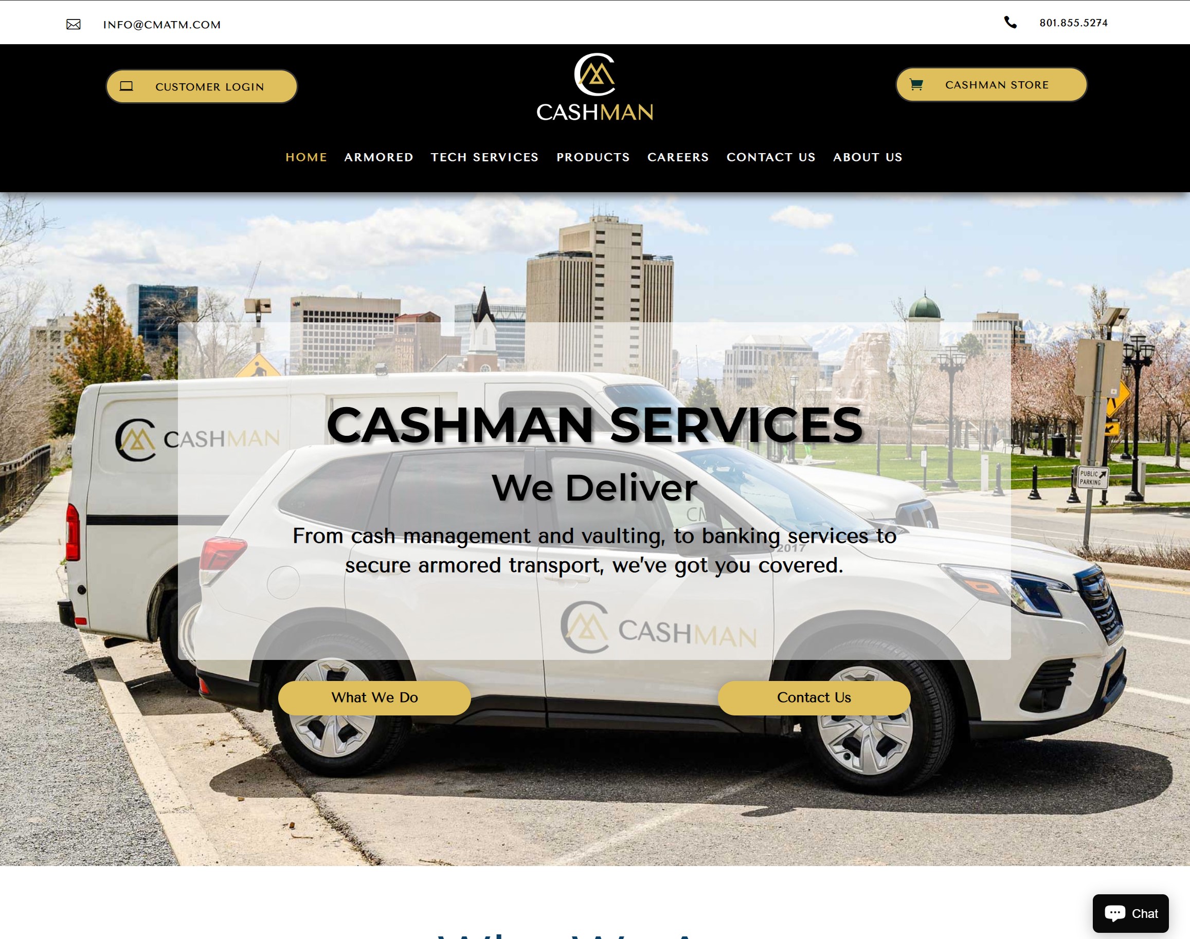 CashMan Services recent website redesign