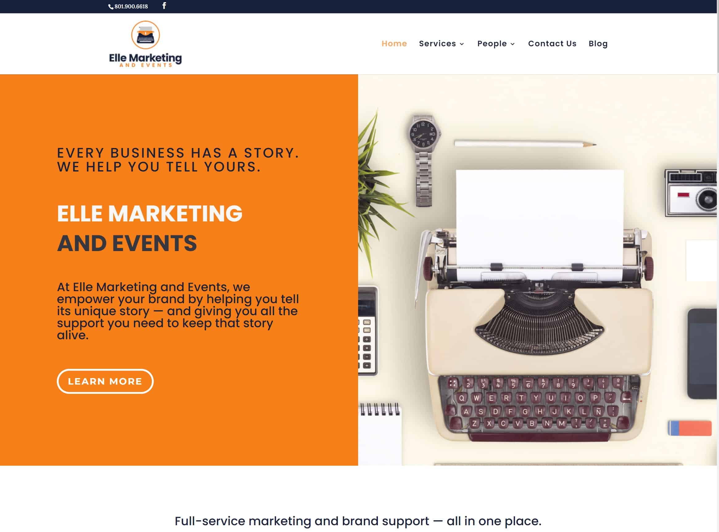 Elle Marketing and Events website design