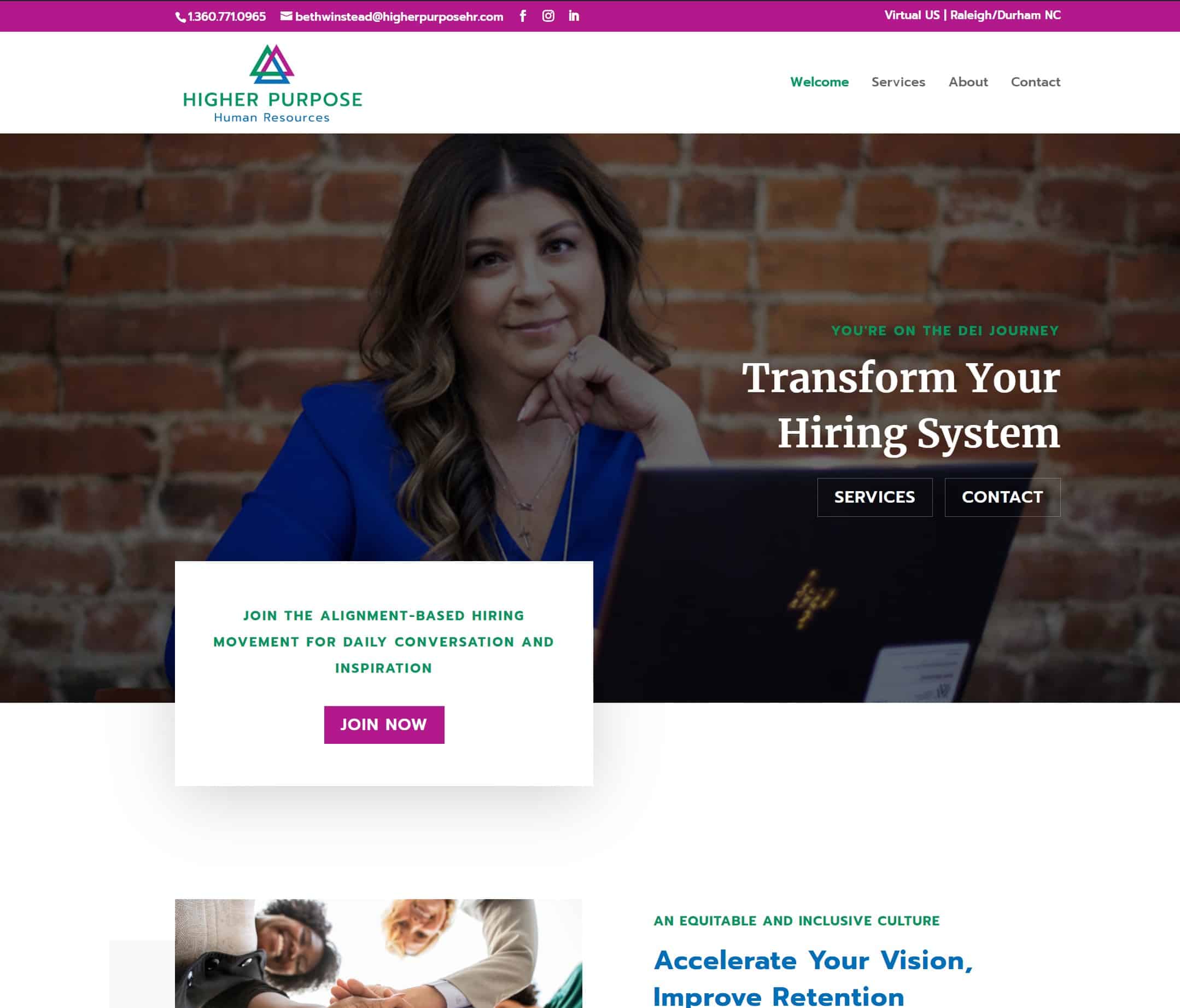 Higher Purpose Human Resources website