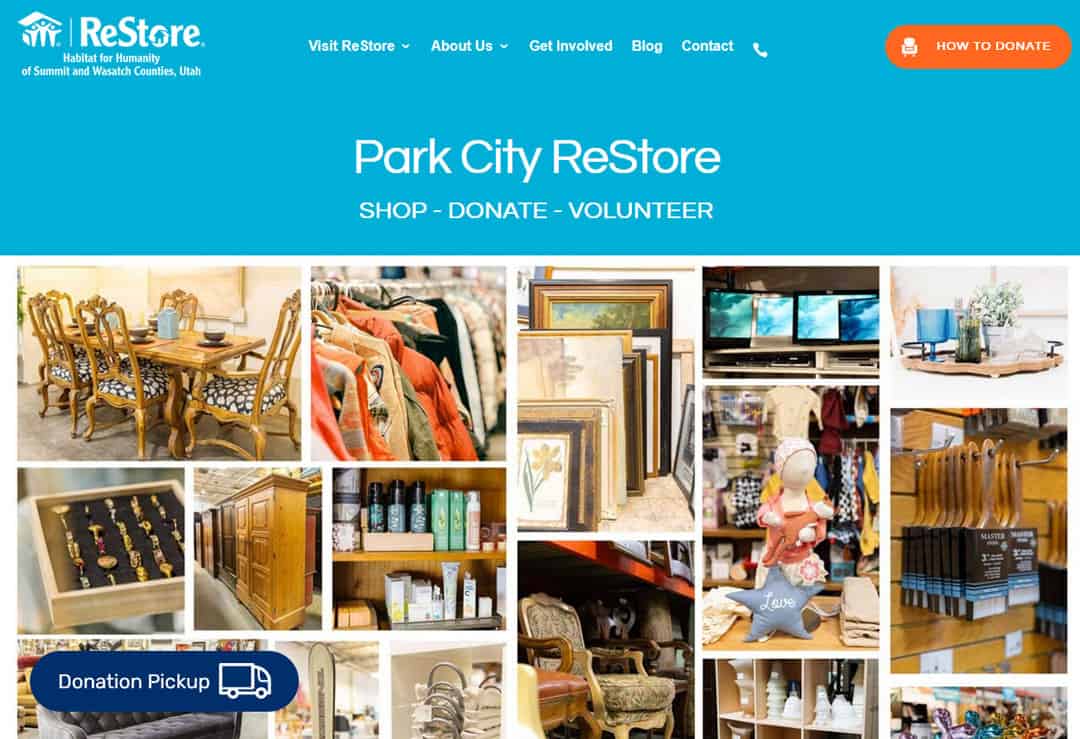 partner client site Park City ReStore of Habitat for Humanity Utah